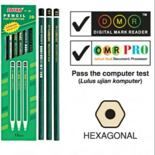

Pensil 2B Joyko P-88 Hijau Lusinan (12 Pcs)