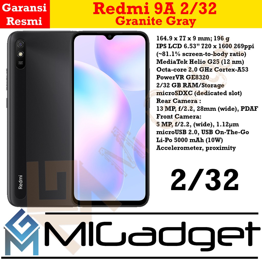 Redmi 9A 2/32 Garansi Resmi