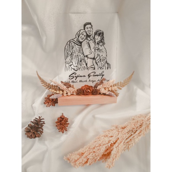 LUKISAN AKRILIK/KACA/KADO/GIFT/HAMPERS MURAH STAND FLOWER