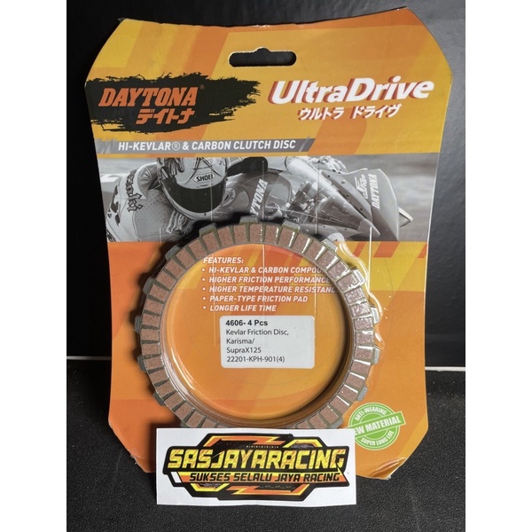 kampas kopling kain klos kevlar friction disc supra x 125 karisma racing daytona