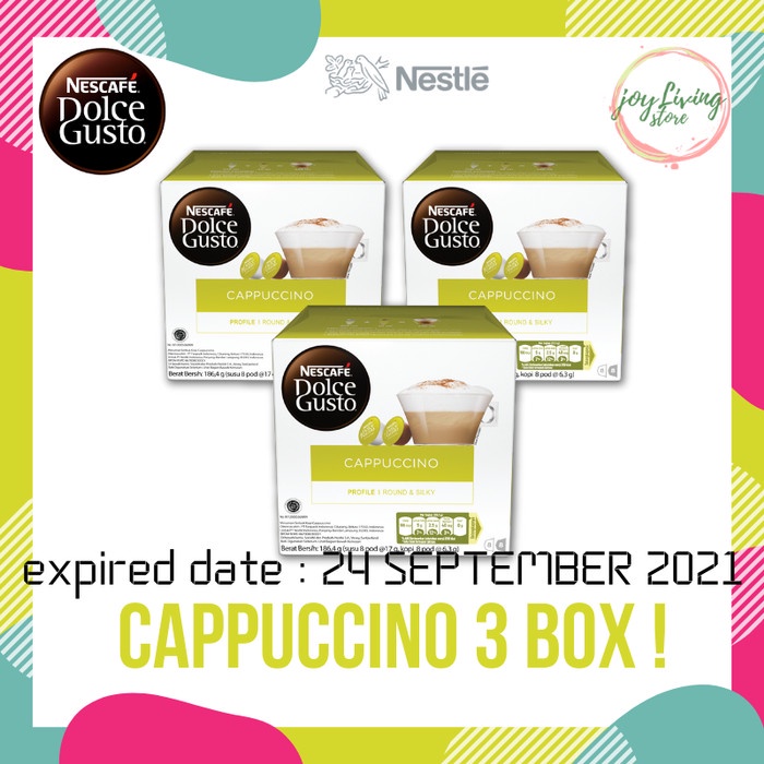 

Kopi - Capsule Ndg Nescafe Dolce Gusto Cappuccino 3 Box Expired May 2021 - Exp 24 Sept 21