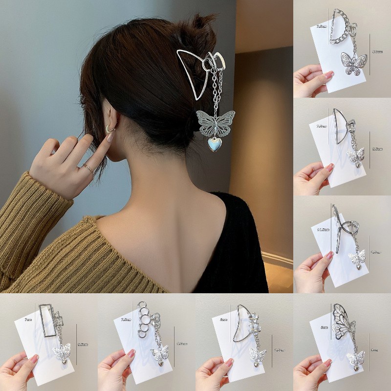 Jepit Rambut Model Butterfly Rumbai Bahan Metal Gaya Korea Untuk Wanita