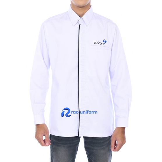 KEPENDUDUKAN 2 BARIS-baju seragam BKKBN tangan panjang kemeja putih tangan panjang karyawan kantor