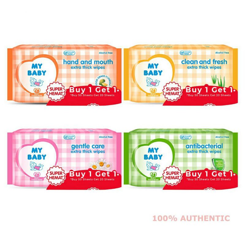 My Baby Wipes 50+50Sheets - My Baby Tisu Basah 50+50Lembar