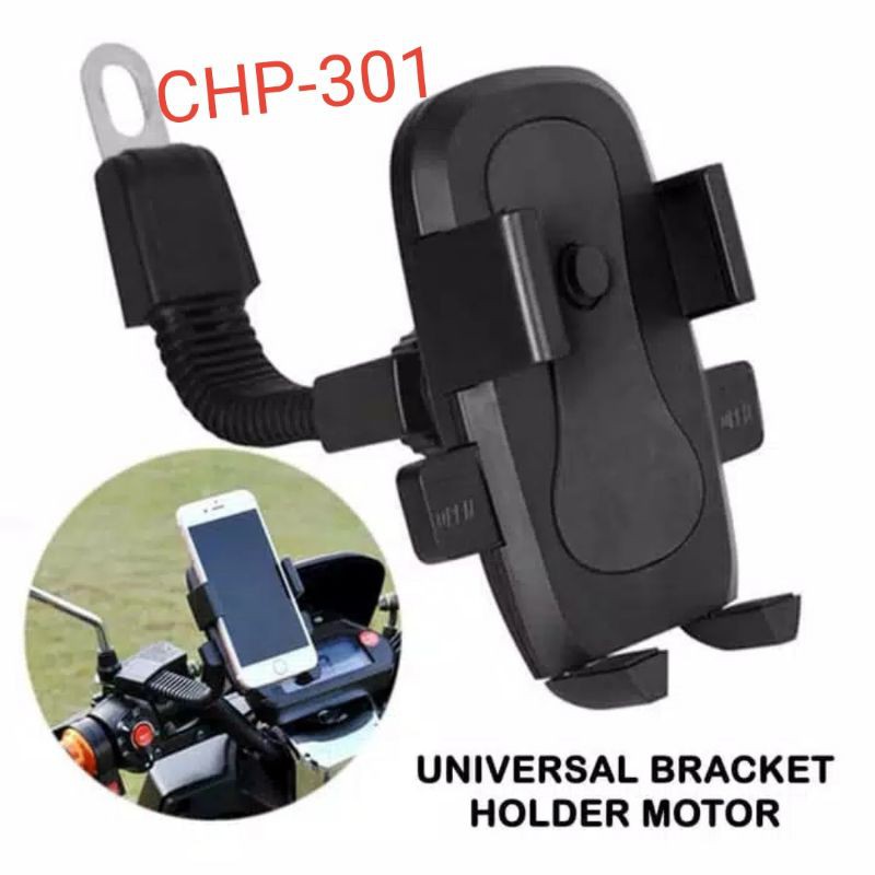 Phone Holder Dudukan Handphone Hp Sepeda Motor Spion Universal 6.5inci