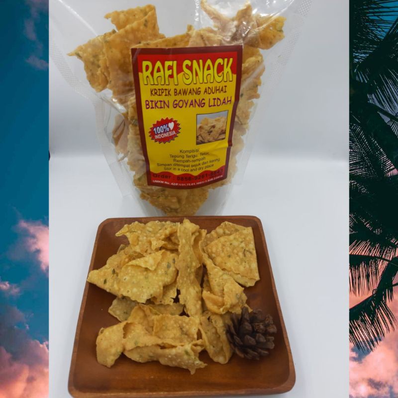 

Makanan Ringan Snack Keripik Bawang 250 gram RAFI SNACK