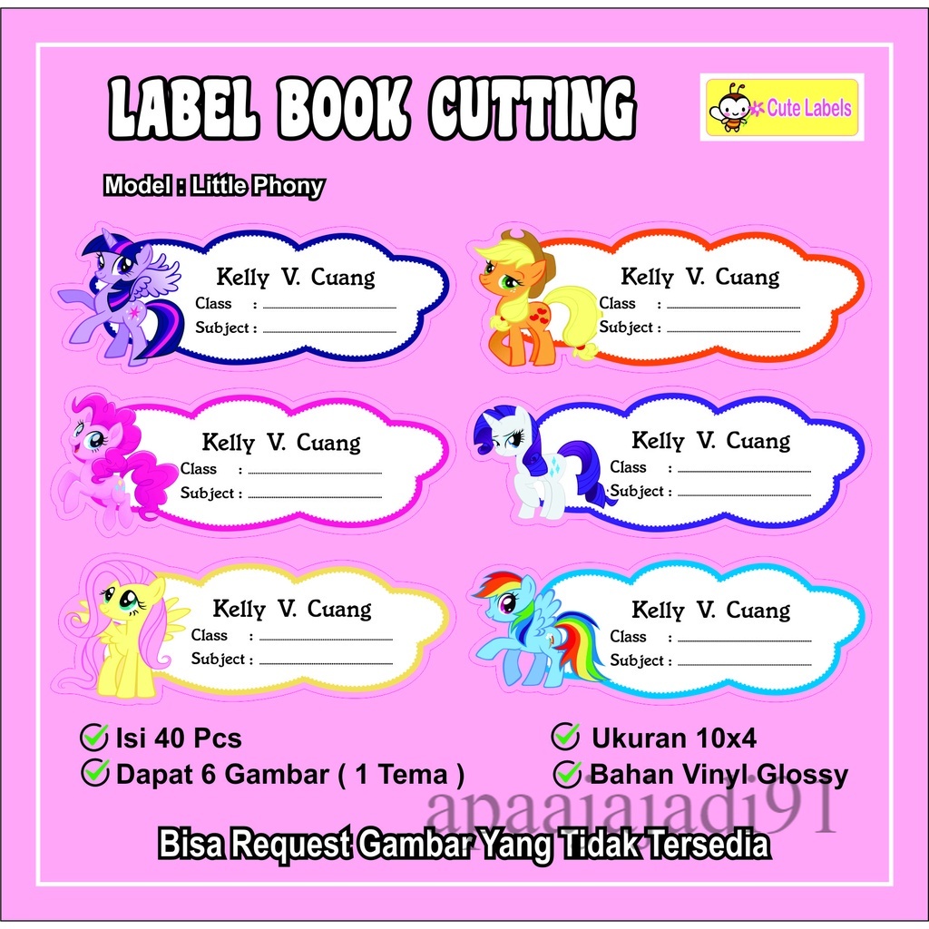 

Label Book Cutting LITTLE PONY