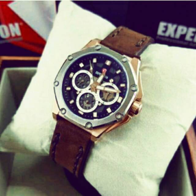 Jam Tangan Expedition / Jam Tangan wanita Expedition Original Date Cronograph Aktif Leather