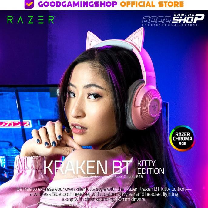Razer Kraken Bt Kitty Edition - Gaming Headset - Quartz Termurah