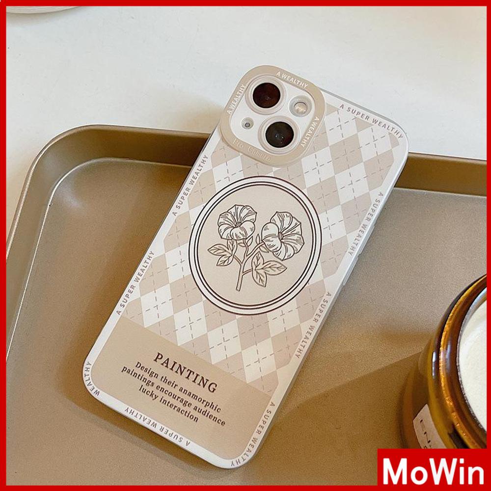 iPhone Case Silicone Soft Case TPU Clear Case Angel Eye Protection Camera Shockproof Brown Checkered Flower For iPhone 13 Pro Max iPhone 12 Pro Max iPhone 11 iPhone 7 Plus