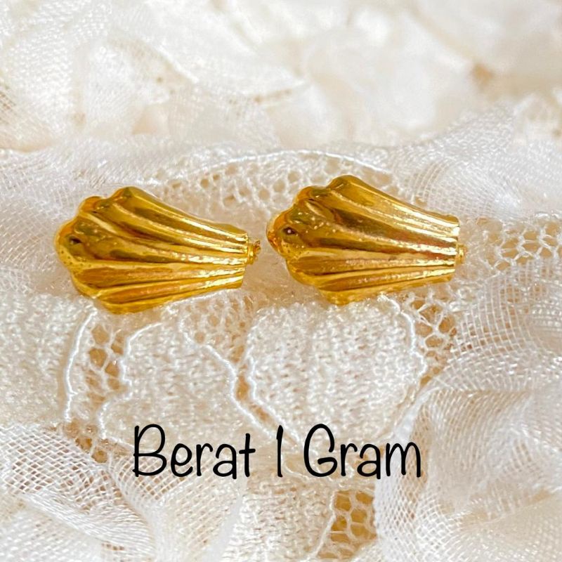 Anting Jepit Emas Muda Dewasa Model Kerang 1 Gram