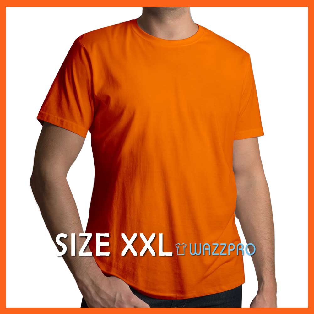 XXL Kaos Polos Distro Pria Wanita Cotton Combed 30s Lengan Pendek Oranye / Baju Polos Cowok XXL