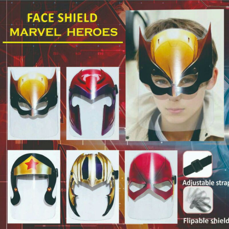 Face Shield Superhero Anak / Face Shiled Karakter Anak / Pelindung Wajah Anak