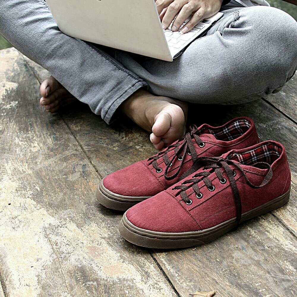 Strong Maroon | Sepatu Casual Santai Kasual Kerja Kuliah Pria Cowok Men Laces Ori | FORIND x Joey