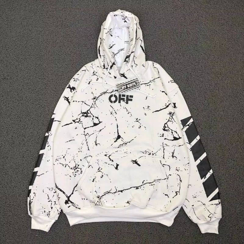 HOODIE OFF WHITE MARBLE  DIAGONAL ARROW AUTHENTIC ORIGINAL
