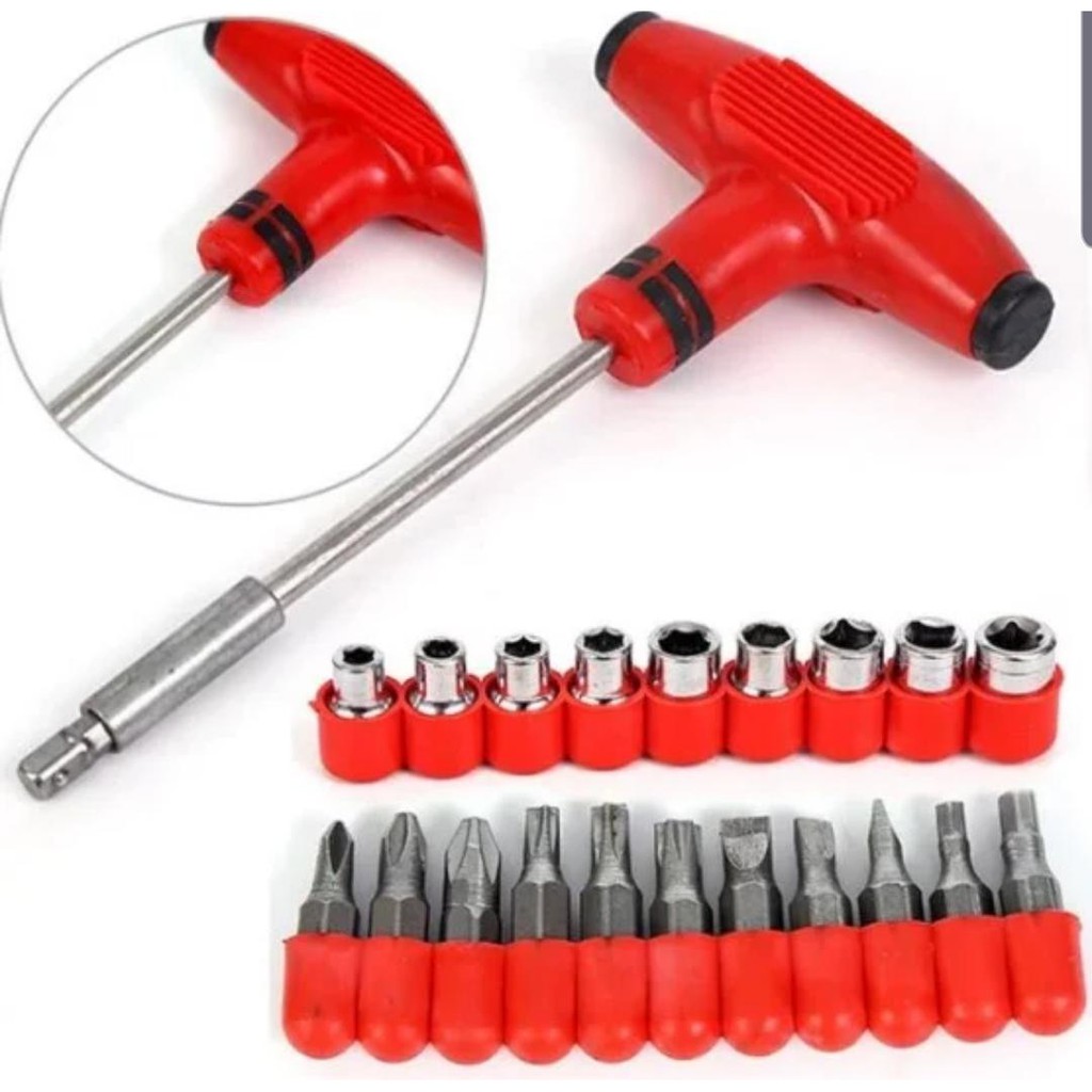 Obeng set Kunci Set 24 in 1 Multifungsi Kunci Shock Obeng Palu T ...