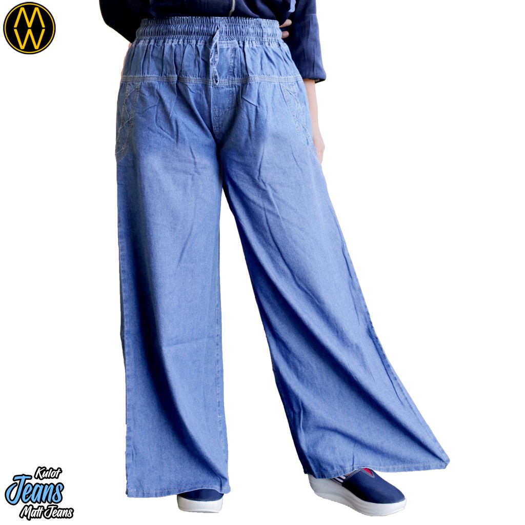 Celana Kulot / Kulot Jeans Polos / Kulot Jeans Payung / Kulot Jeans Saku (Jeans)