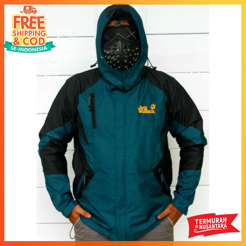 [BISA COD] JAKET GUNUNG PRIA JACKWOLFSKIN WATERPROOF ANTI AIR TASLAN JAKET OUTDOOR HIKING WINDPROOF