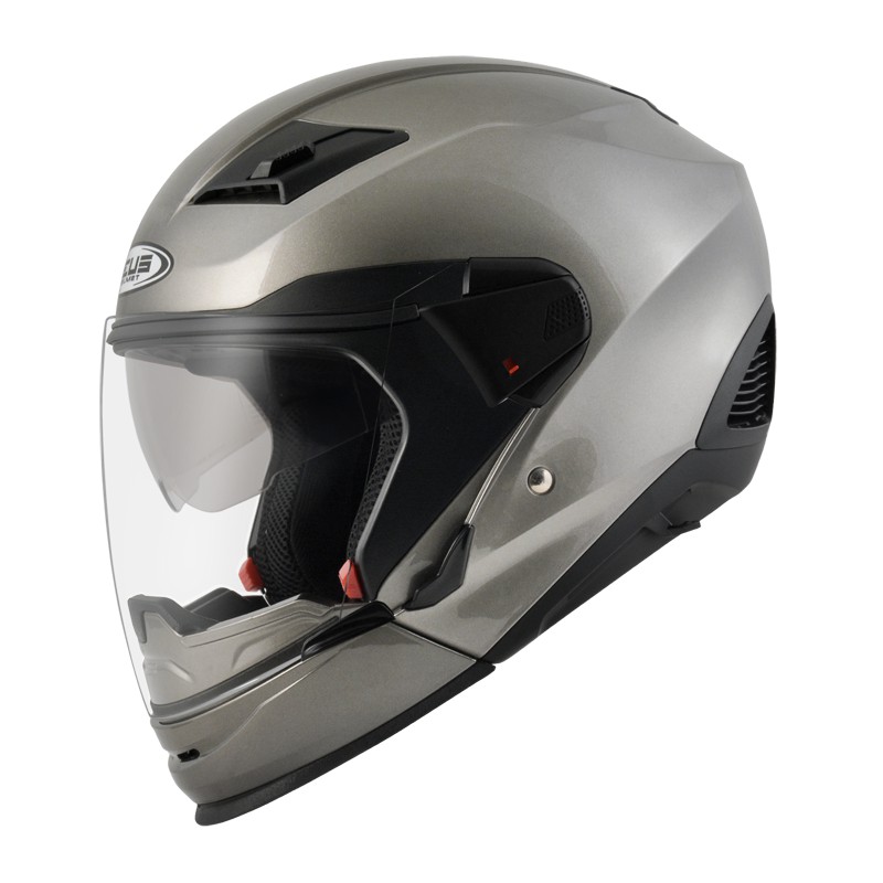 Helm Full Face Zeus 611c Dark Silver MODULAR