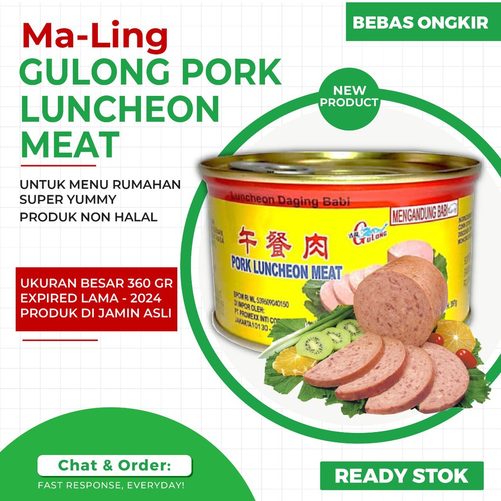 

MALING GULONG / Pork Luncheon Meat GULONG 397 gr - NON HALAL