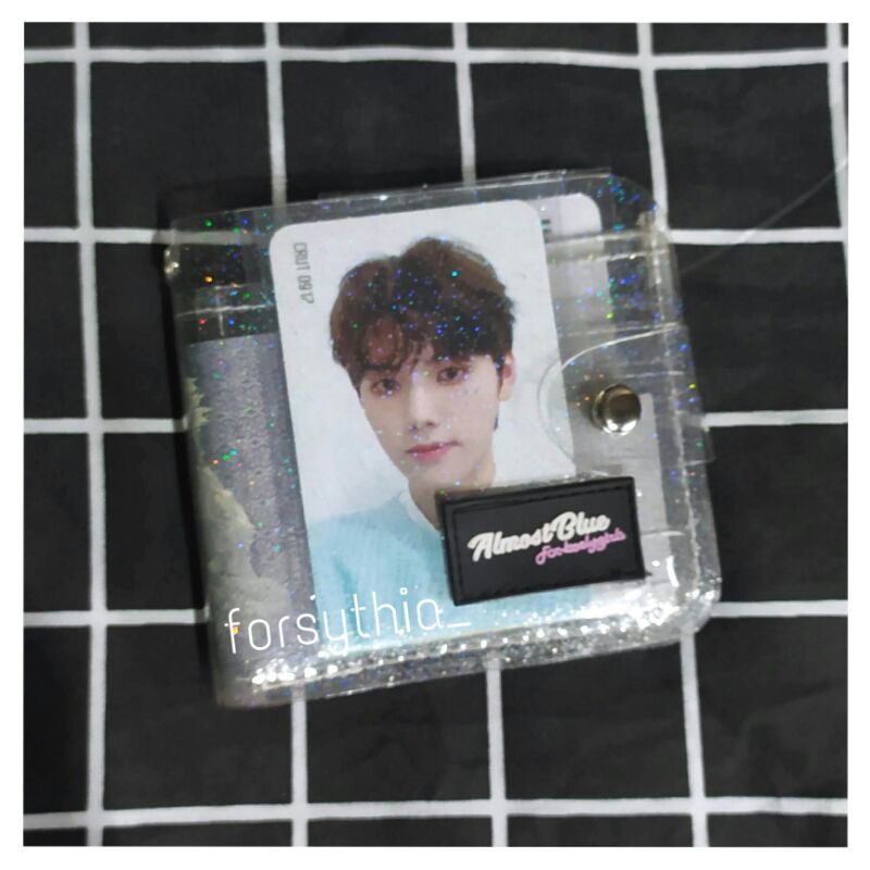 [Ready] Almost blue wallet dompet transparan kpop gliter glitter almostblue