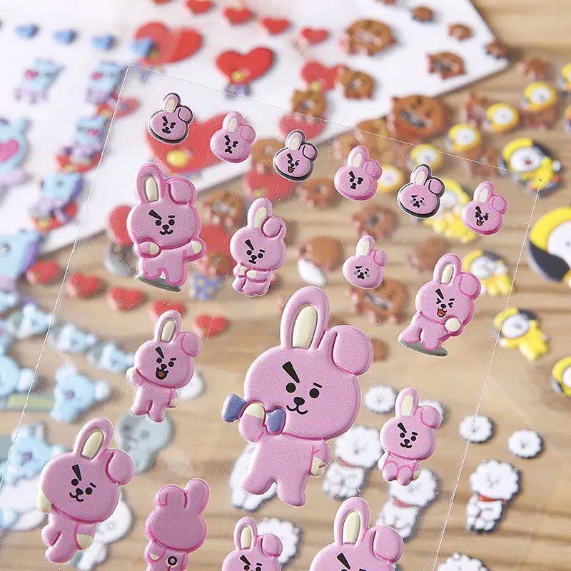 

PC Stiker BTS 3D BT21 DIY Bubble KPOP Sticker Lucu