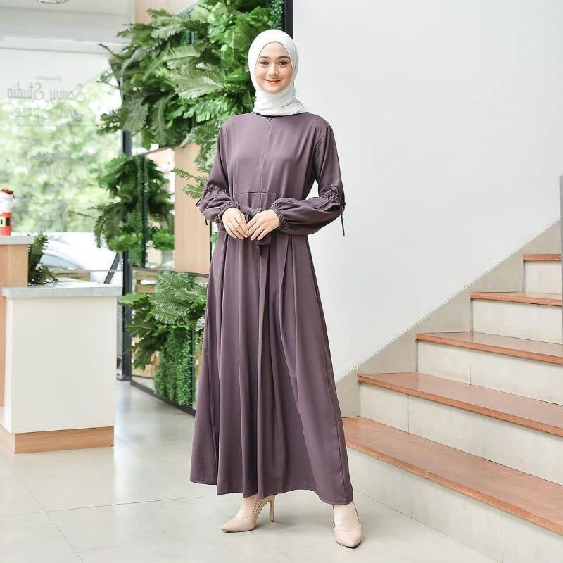 Tafeta maxy dress // maysara dress // gamis lengan balon terbaru // ateefa dress