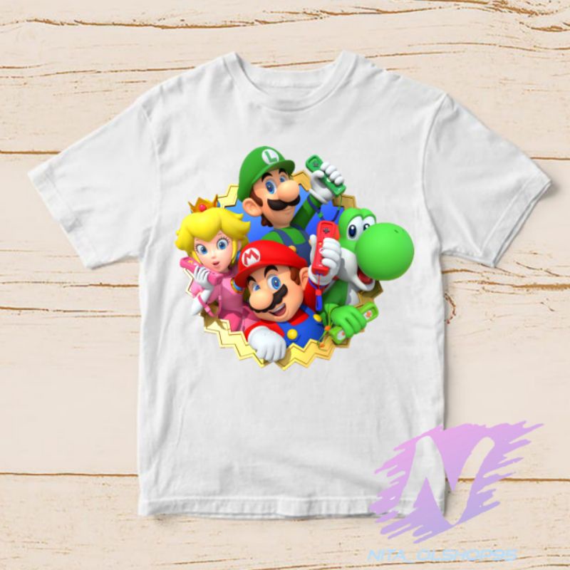 kaos super Mario baju kaos anak supermario bros