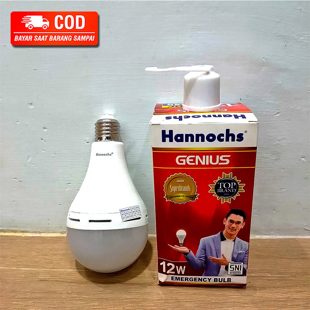 HANNOCHS LAMPU LED GENIUS EMERGENCY AC DC 12 WATT