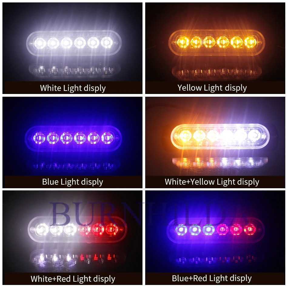 Lampu LED Lampu Peringatan Warning Light 6LED 12-24V accesoris mobil burnhilda