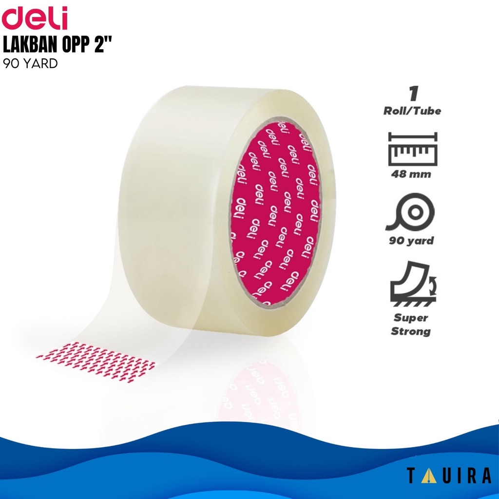 

Deli Packing Tape / Lakban Isolasi OPP 48mmx90Yardx42Micron CA495