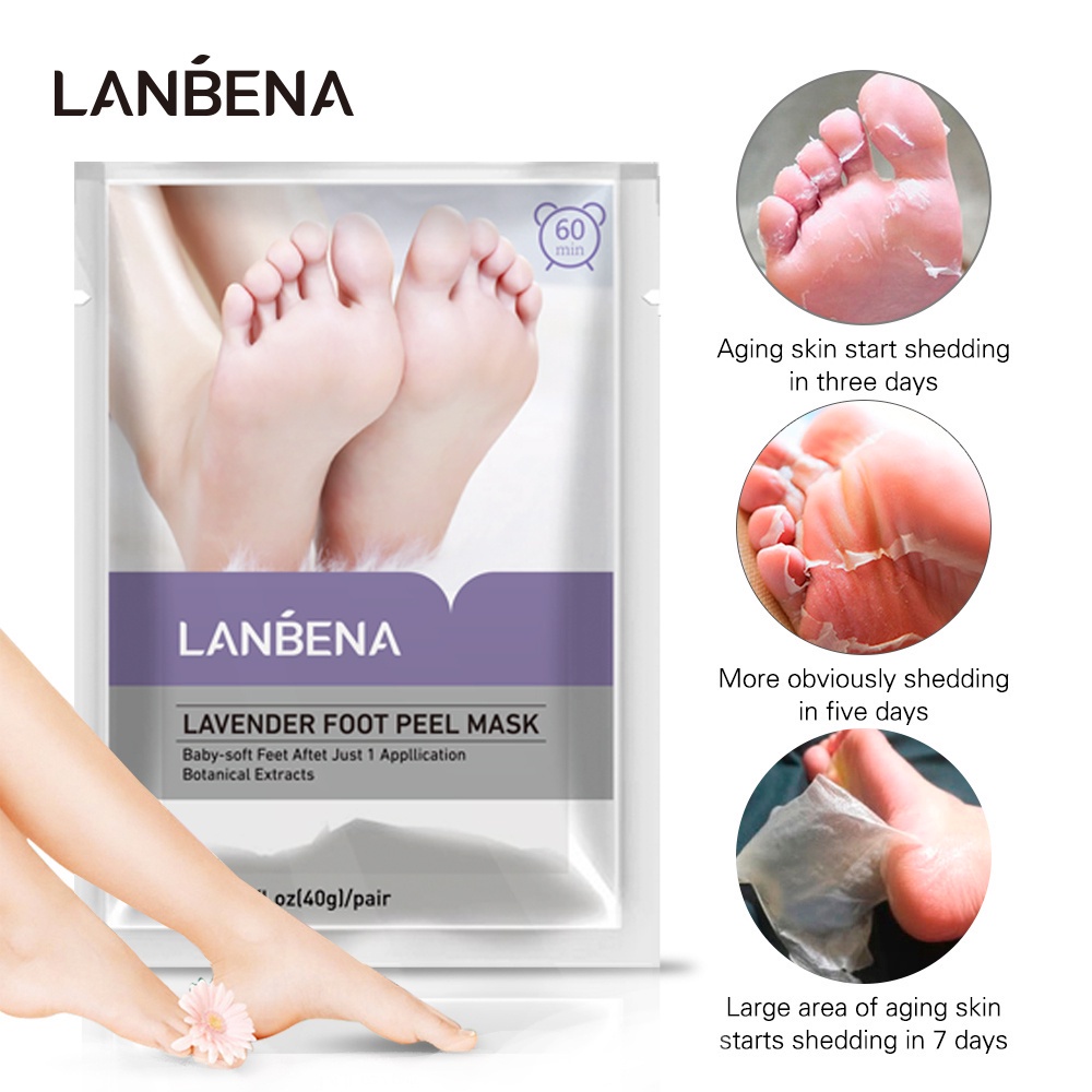 LANBENA Masker Kaki Lavender Foot Peeling Mask Foot Mask Remove Dead Skin Peeling Foot Care Peeling
