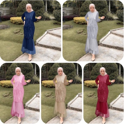 Gamis Kondangn Terbaru Wanita Dress Kondangn Sage Dres Kondagan Zefanya Saten Dress kondangan Kombi 