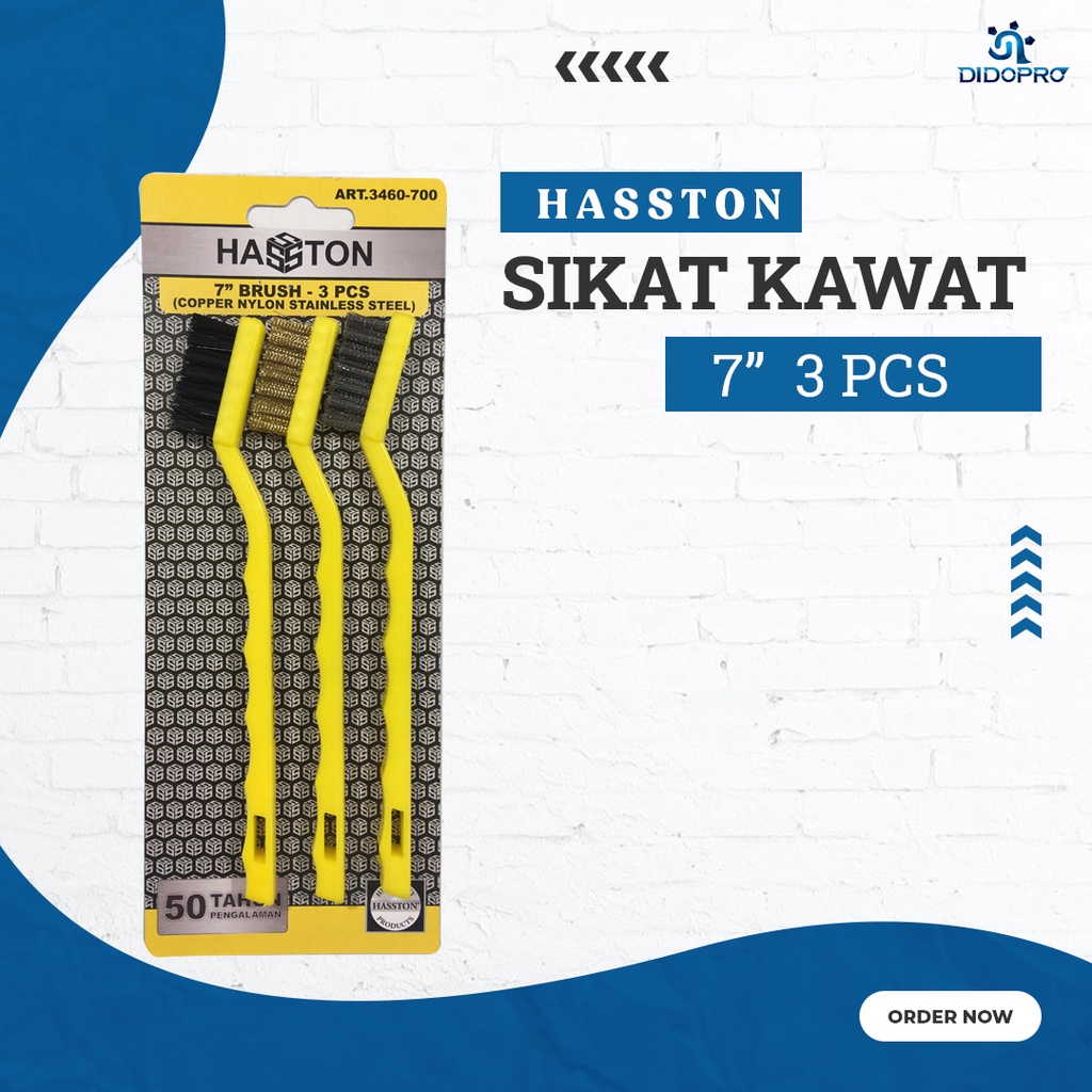 Sikat Kawat Isi 3 Pcs Sikat Pembersih Karat Sikat Mesin / Sikat Kawat Set 3pc PROHEX ART 3460-700 / Nylon Stainless Kuningan