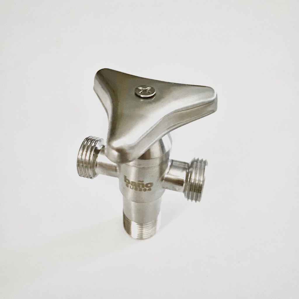 Stop Kran Cabang T Stainless 304 B3-Stop Keran air Shower Closet Toilet Tee Segitiga Putaran Model Karet