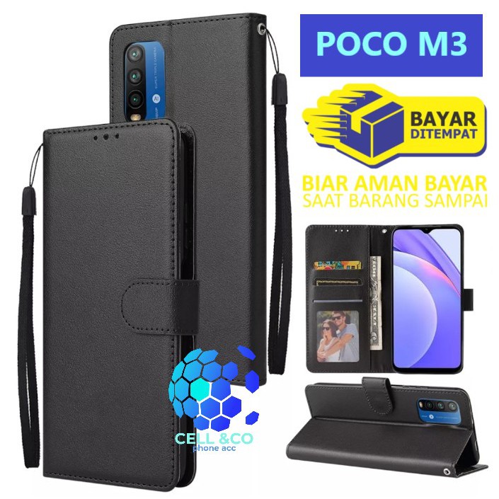 Flip cover POCOPHONE POCO M3 Flip case buka tutup kesing hp casing flip case leather wallet