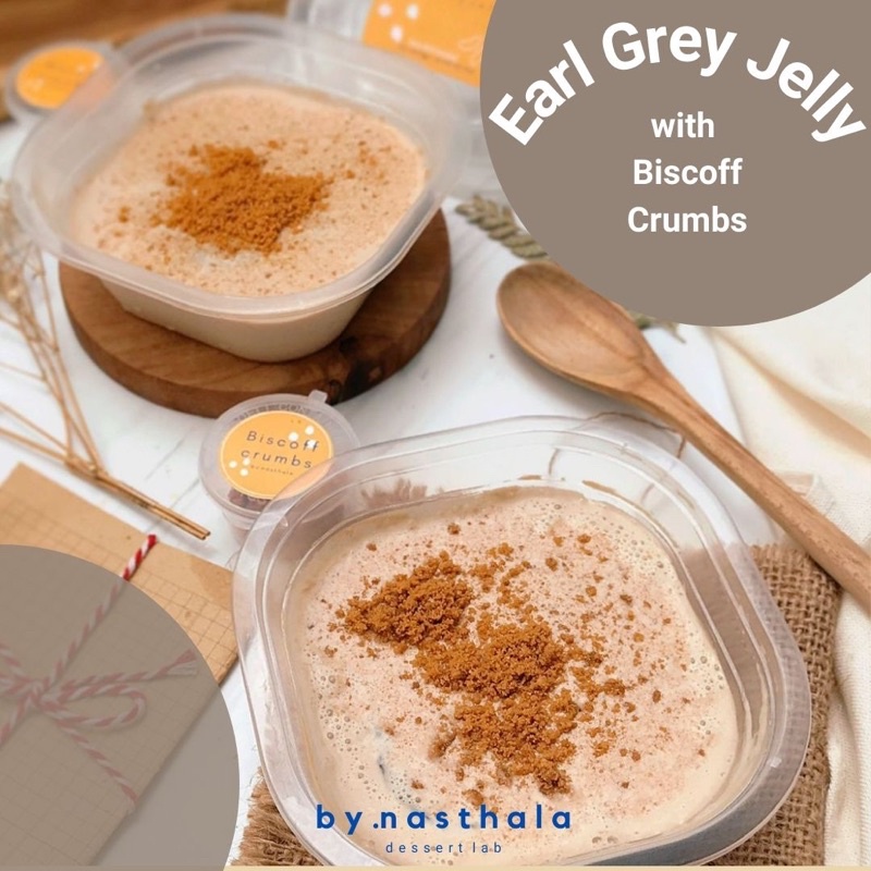 

Earl grey jelly with biscoff crumbs