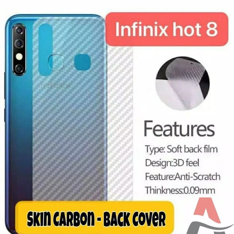 INFINIX NOTE 12 VIP NOTE 12 2023 12i HOT 20 5G HOT 12 12 PRO HOT 12i HOT 12 PLAY HOT 11 HOT 11s nfc ANTI GORES BELAKANG SKIN CARBON, GARSKIN KARBON TRANSPARAN ANTI JAMUR PELINDUNG BELAKANG BACK GUARD