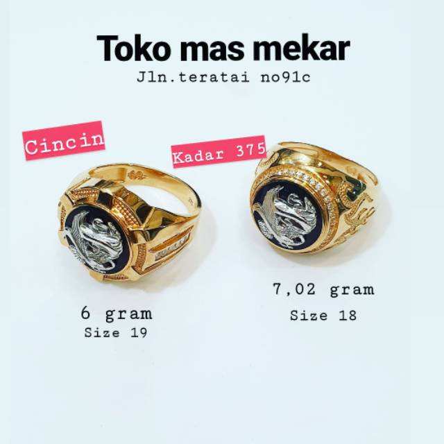 Cincin pria emas asli kadar 375