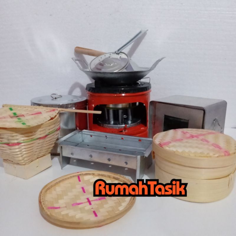 Rumah Tasik Mainan Masak Masakan Set Mainan Kitchen Set Kompor Mini Paket Bakulset Bakaran