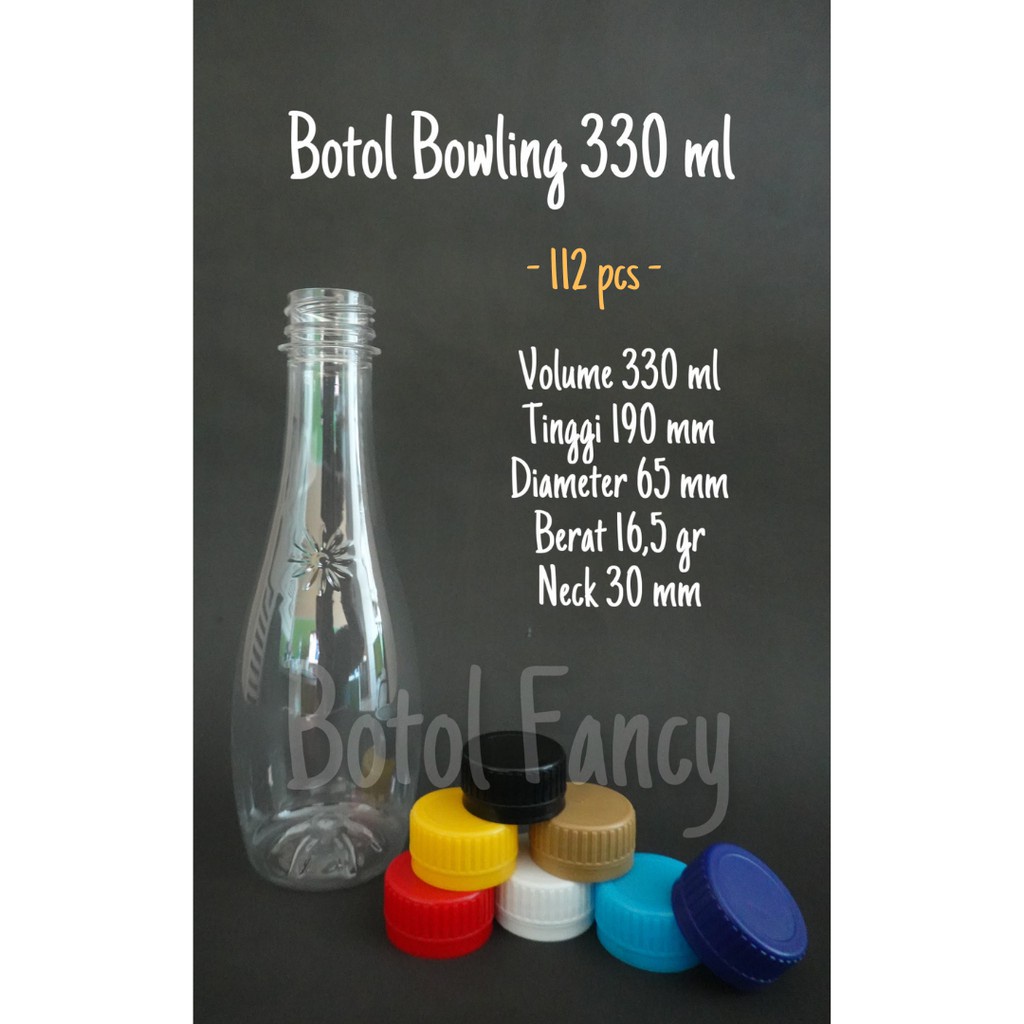 Botol Bowling 330ml / Botol Minuman 330ml / Botol Plastik 330ml / Botol Jus [112 pcs] - PUTIH
