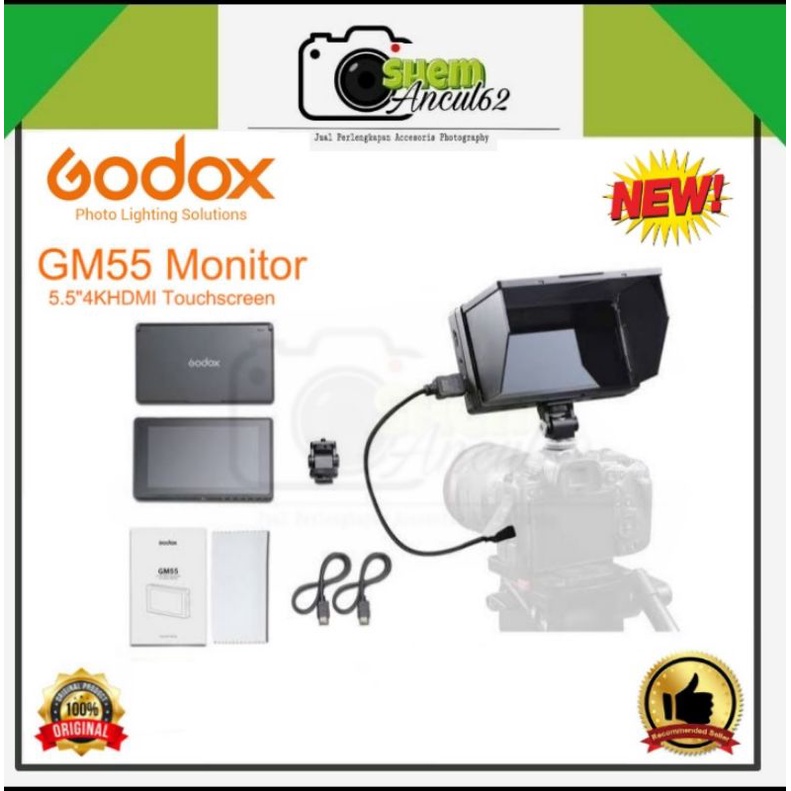 Godox GM55 Camera LCD Monitor Godox 4K HDMI 5.5 Inch  Godox GM 55 GM-55
