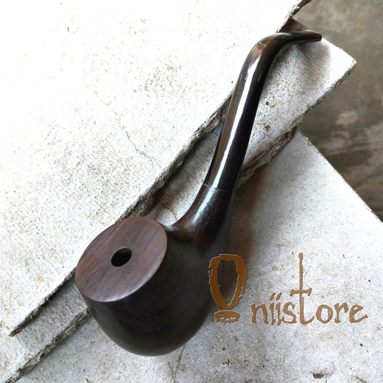 Pipa Rokok Model Cangklong Tanduk Kerbau Dan Kayu Sonokeling Handmade