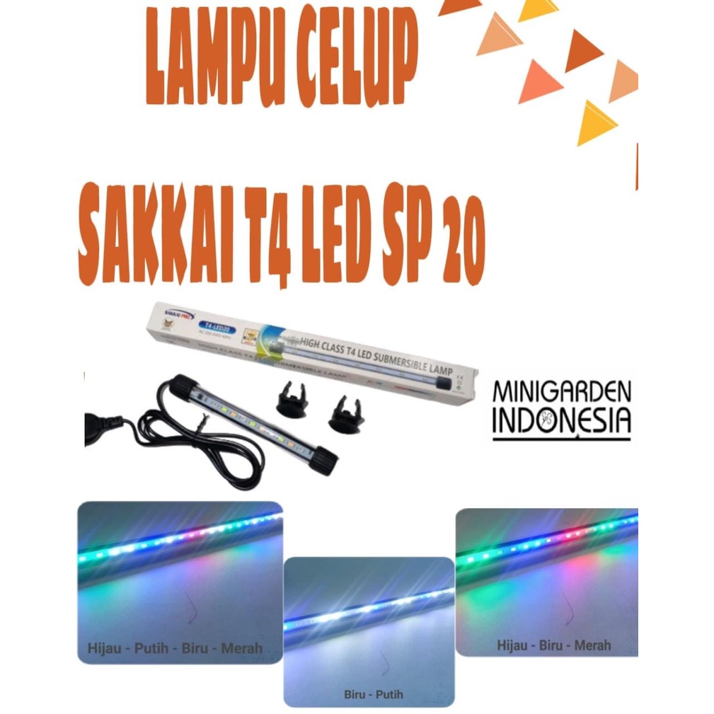 SAKKAI PRO T4 LED-SP20 4W SUBMERSIBLE LAMP LAMPU LED CELUP AQUARIUM ikan hias