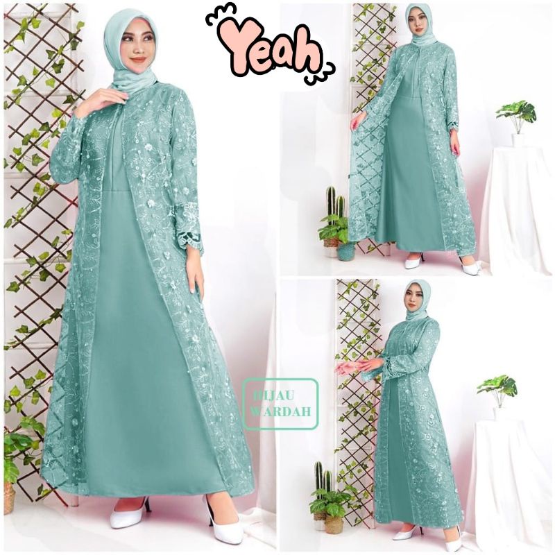 (NEW) FEITA - Baju Gamis Moscrepe Kombi Combi Tile Tembak Busui Remaja Wanita Perempuan Ibu Muslim U