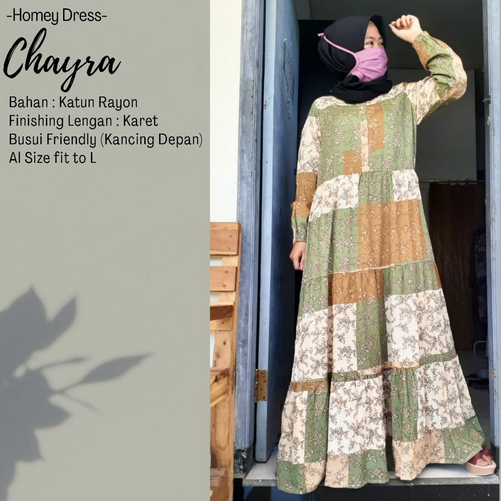 TERMURAHH!!(Bisa COD)HOMEY DRESS DEWASA_HOMEY DRESS CHAYRA MOTIF BUNGA_BAHAN KATUN RAYON_BEST SELLER