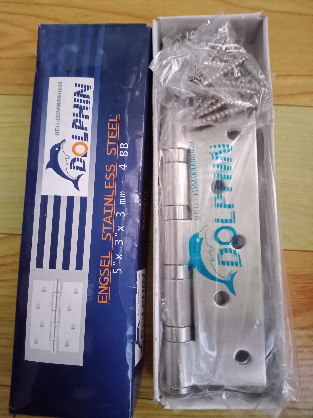 Engsel Pintu Dan Jendela Steinless Tebal Bagus Murah - Engsel Dolphin Asli