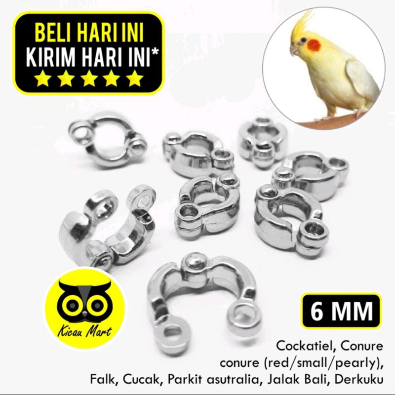 Borgol kaki burung ring gelang falk nuri dll 6mm