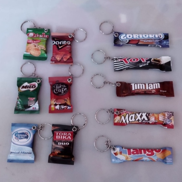 Gantungan Kunci Miniatur Snack Makanan dan Minuman Murah