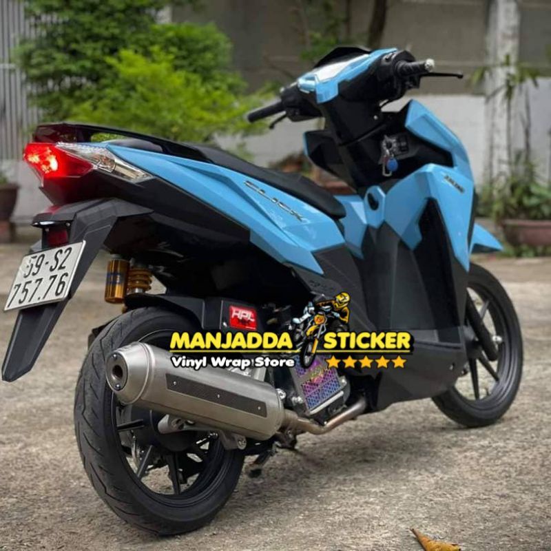 STIKER SKOTLET MOTOR WARNA BIRU LANGIT KUALITAS PREMIUM